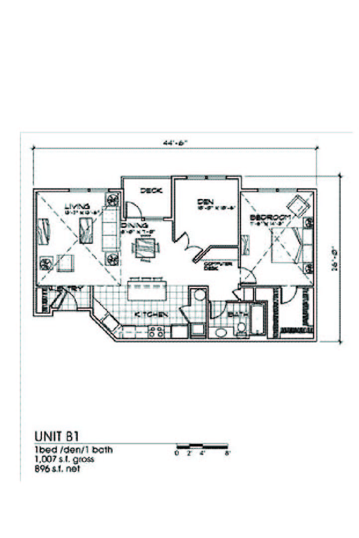 1 Bedroom Den 904 SF - Bella Terra